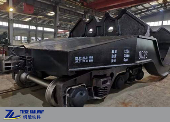 Custo de baixa velocidade do carro de 120 Ton Hot Metal Ladle Transfer baixo para a fábrica de aço