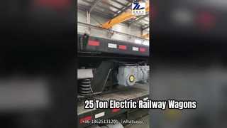 Carro plano ferroviário elétrico de 25 toneladas para cargas pesadas